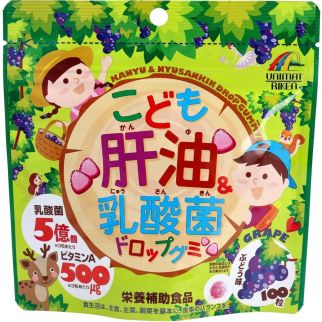 Unimat Riken Kanyu & Nyusankin Drop Gummy з олією печінки, молочнокислими бактеріями, A, B, D, C, 100 цукерок. До 10/2026