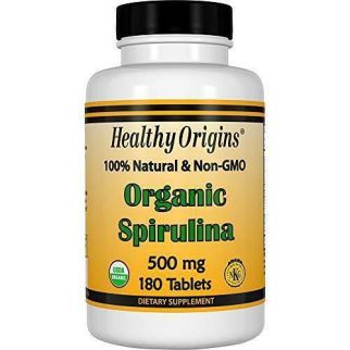 Healthy Origins Organic Spirulina Спіруліна органічна, Кошерна, 500 мг 180 таблеток
