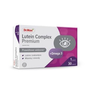 Dr.Max Lutein Premium Лютеїн, Зеаксантин, Omega-3, цинк, вітаміни А, С, Е, мідь, селен для зору, до 03,27 30 капсул