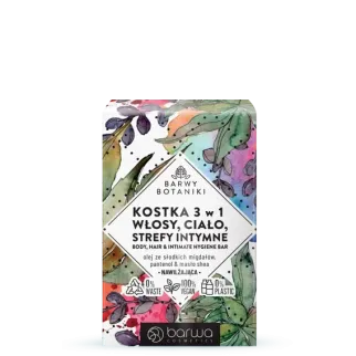 Barwа Botanika Мило туалетне універсальне 3 в 1 для волосся, тіла та інтимних зон з оліями Мигдалю, ши, пантенолом, 100 г
