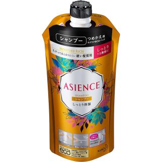 Kao Asience Moisture Rich Зволожуючий шампунь для волосся з алое та бурштином, поповнення 340 мл