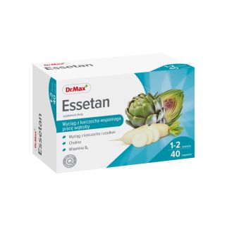 Dr.Max Essetan Холін із лецитину, екстракти артишоку та редиски, вітаміни для печінки та жовчного міхура, 40 капсул
