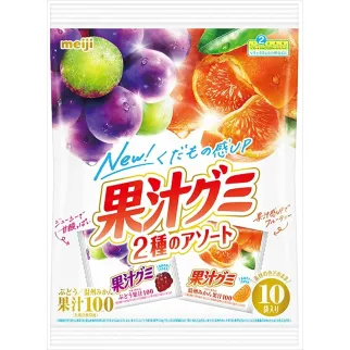 Meiji Асорті Цукерки жувальні з натуральними фруктовими соками, 10 пакетиків, 136 г