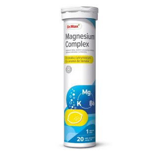 Dr.Max Magnesium Complex магній, калій та вітамін В6, смак лимона, 20 шипучих таблеток на 20 днів прийому
