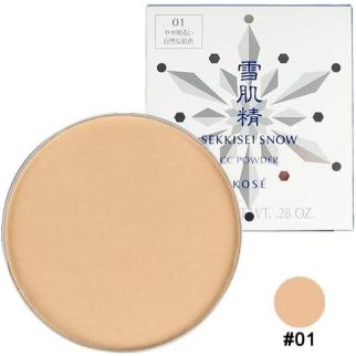 Kose Sekkisei Snow CC Powder SPF14/PA+ зволожуюча компактна СС пудра без футляра, #01 беж, 8 г