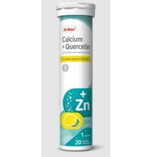 Dr.Max Calcium + Quercetin кальцію лактат, кверцитин та цинк, 20 шипучих таблеток зі смаком лимона на 20 днів. До 07/2025