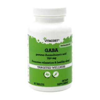 Vitacost GABA ГАМК гама аміномасляна кислота 750 мг, 90 таблеток
