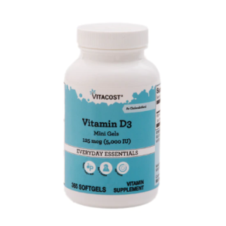 Vitacost Vitamin D3 5000 IU (125 мкг) вітамін D3, міні капсули із сафлоровою олією, 365 капсул на 365 днів