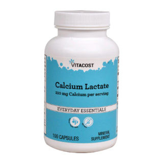 Vitacost Calcium Lactate кальцію лактат, 600 мг, 100 капсул на 50 днів прийому
