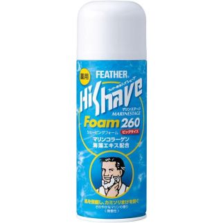 Feather Hi Shave Marinestage Foam піна для гоління з гліциризиновою кислотою, колагеном, водоростями, 260 г
