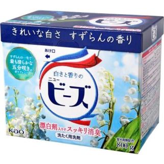 KAO New Beads пральний порошок із кисневим відбілювачем і ферментами, аромат конвалія, 800 г