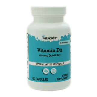Vitacost Vitamin D3 (холекальциферол) 4000 IU 100 мкг, 100 капсул на 100 днів приймання