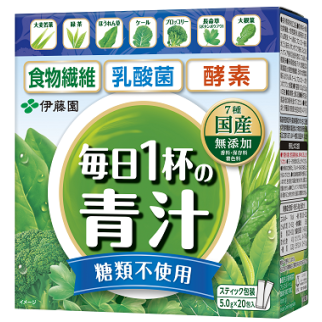 ITOEN Аодзіру із зелених пагонів та овочів + молочнокислі бактерії та кодзі, смак маття, 20 стиків по 5 г