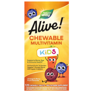 Nature's Way Alive!® Children's Chewable Multi-Vitamin Orange and Berry, комплекс вітамінів для дітей, 120 шт