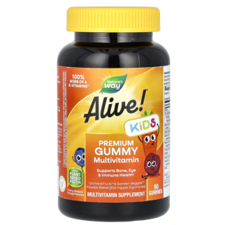 Nature's Way Alive!® Gummies Multi-Vitamin for Children Natural Cherry Grape and Orange на пектині, 90 шт
