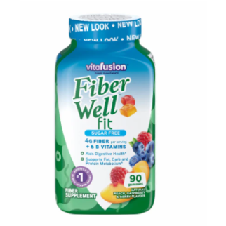 Vitafusion fiber well Fit Желейні жувальні цукерки з клітковиною для боротьби із закрепами, 5 г клітковини 90 шт