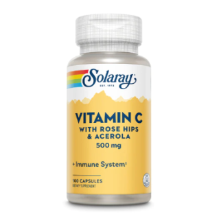Solaray Vitamin C 500 мг, з екстрактами шипшини та ацероли, 100 капсул на 100 днів прийому