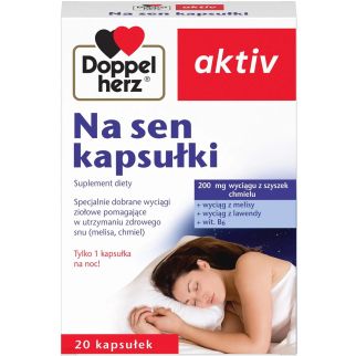 Doppelherz Aktiv Na Sen для сну з хмелем, мелісою, лавандою і вітаміном В6 , 20 капсул