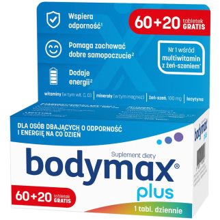 Bodymax Plus мультивітаміни, мінерали, екстракт женьшеню, лецитин, 80 табл (Orkla, Данія)