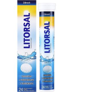 Zdrovit Litorsal спортивний напій із натрієм, калієм, вітаміном С, смак лимон-м'ята, 24 шипучих табл