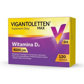Vigantoletten Max D3 4000 IU, вітамін D3 холекальциферол, 120 таблеток