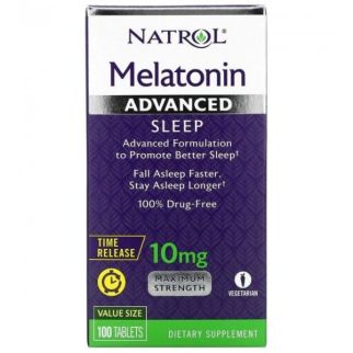 Natrol Melatonin Advanced Sleep мелатонін поступового вивільнення 10 мг, 100 таблеток