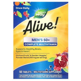 Nature's Way Alive Men's 50+ Мультивітаміни + мінерали + екстракти для чоловіків 50+, 50 таблеток