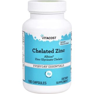 Vitacost Albion Chelated Zinc Glycinate Цинк гліцинат в хелатній формі 30 мг, 180 капсул