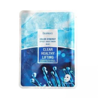 Deoproce Color Synergy Effect Sheet Mask Blue тканинна маска з морськими екстрактами та колагеном, 20 г