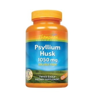 Thompson Psyllium Husk 1050 mg клетчатка растворимая, пребиотик, слабительное, 120 капсул. До 06/2027