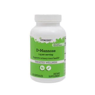 Vitacost D-Mannose with Vitamin C, D-манноза, экстракт клюквы, витамин С, 60 капсул на 30 дней. До 04/2027