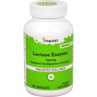 Vitacost Lactase Enzyme 693 mg Фермент лактаза, для улучшения пищеварения, 100 капсул. До 05/2027