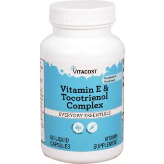 Vitacost Vitamin E & Tocotrienol Complex, Витамин Е, смесь токоферолов и токотриенолов, 60 капсул. До 01/2028