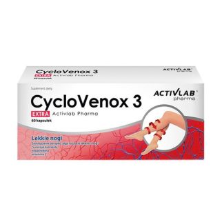 Activlab CycloVenox 3 EXTRA Легкие ноги, иглица колючая, гесперидин, витамин С, 60 капсул на 60 дней. До 01/27