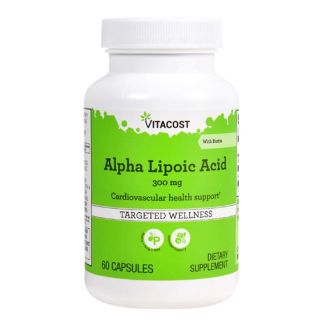 Vitacost Alpha Lipoic Acid Альфа-липоевая кислота 300 мг с биотином, 60 капсул на 60 дней. До 07/2027