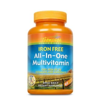 Thompson All In One Multivitamin Iron Free Мультивитамины и минералы, без железа, 60 капс. на 60 д. До 10/2027