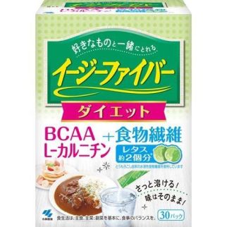 Kobayashi Pharmaceutical Easy Fiber Diet, пищевые волокна, BCAA, L-карнитин, 30 саше на 30 дней. До 09/2026