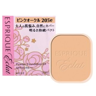Kose ESPRIQUE Eclat Brightening Pact EX SPF20 PA++ Сияющая тональная основа, рефил, PO205e Розовая охра, 9,3 г