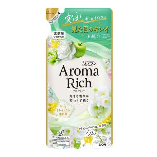 LION Soflan Aroma Rich Ellie Парфюмированный кондиционер для белья, аромат свежего букета, пополнение 380 мл