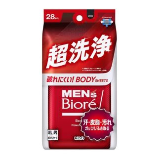 Kao Mens Biore Body Sheet Super Cleansing Мужские влажные салфетки для тела, цитрусовый аромат, 28 шт