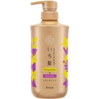 Kracie Ichikami Damage Repair & Color Care Shampoo Восстанавливающий шампунь для поврежденных волос, с дозатором, 480 мл