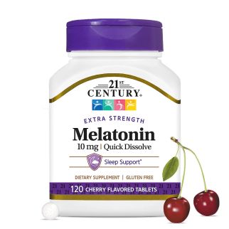 Мелатонін 10 мг, швидкорозчинні таблетки, 120 шт (21st Century)
