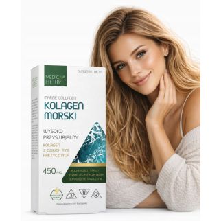 2x Medica Herbs КОЛАГЕН МОРСЬКИЙ РИБНИЙ 60 капсул – Міцні Суглоби, Кістки, Пружна Шкіра