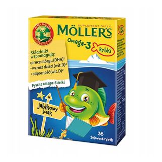 Меллер (Moller) рибки з яблучним смаком, 36 шт., Норвегія
