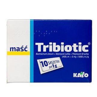 Трибіотик мазь (Tribiotic mask), 10 саше / по 1 г, Польща