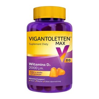 Vigantoletten Max, Вітамін Д3 2000, желейки з лимоном, 60 шт